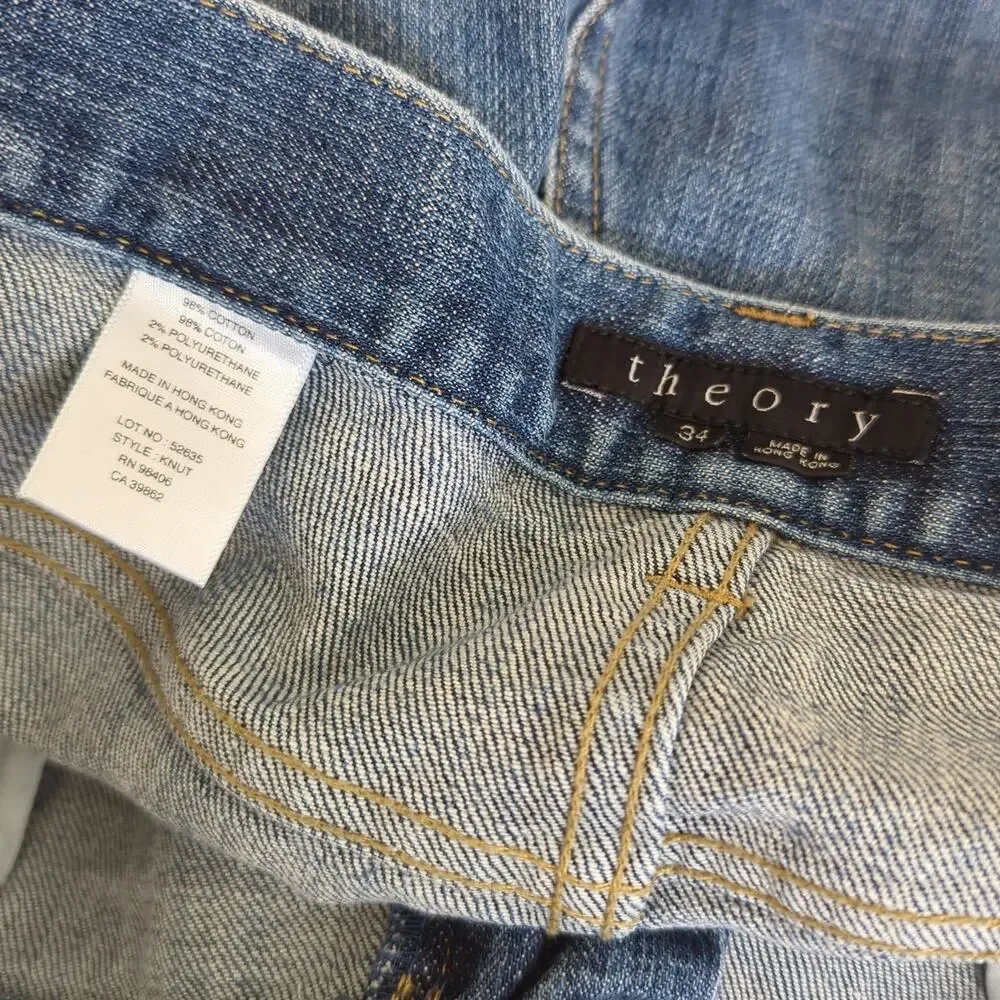Theory Men's Denim Jeans‎ KNUT SIze 34 33L Medium Wash Straight Relaxed Leg